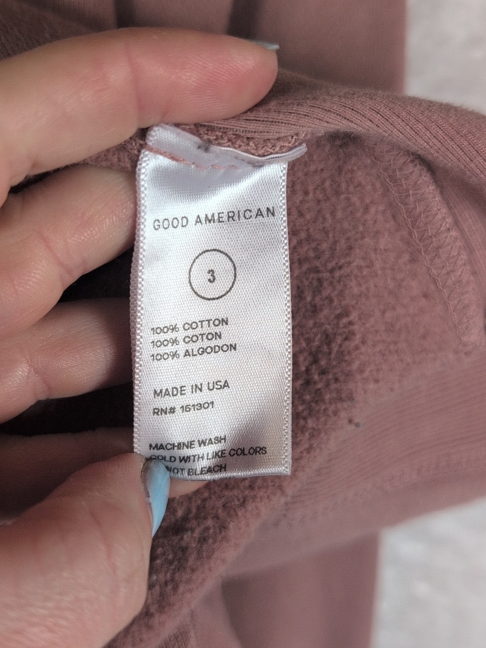 Good American Cropped Crewneck Sweatshirt in Dusty Rose - Picture 6 of 6